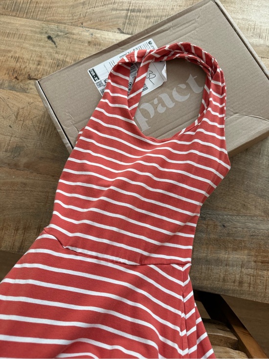 Pact Organic Dresses & Skirts - Pact Women's Red Stripe Maxi Dress